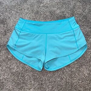 Lululemon Electric Turquoise Speed Up Shorts!